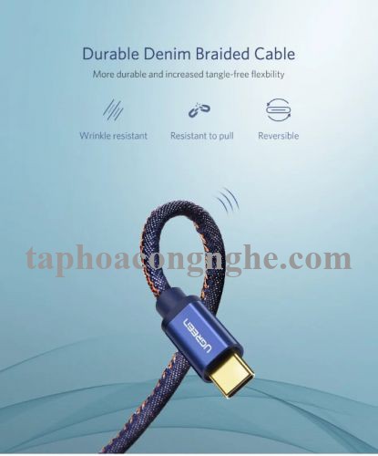 Ugreen 40343 0.5M màu Xanh Cáp sạc USB TypeC cao cấp US250 30040343